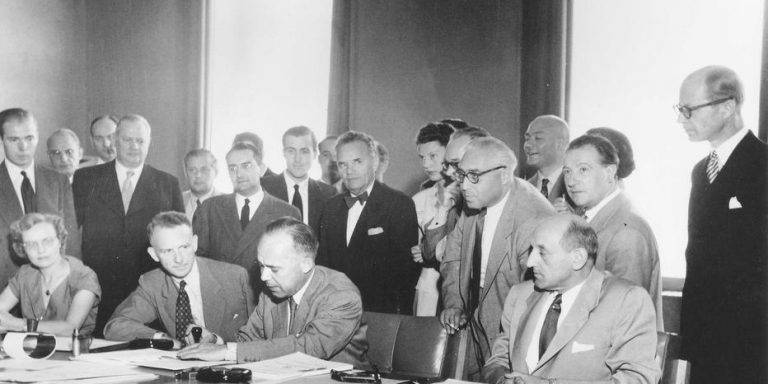 Switzerland. Signature of the 1951 Refugee Convention in Geneva