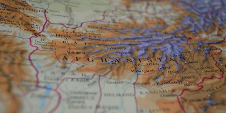 Afghanistan auf einer Landkarte