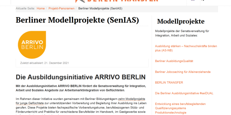 Homepage von Berlin Transfer