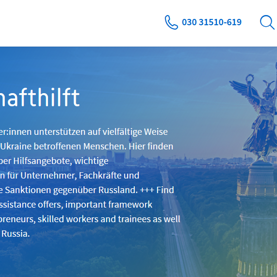 Screenshot der Internetseite