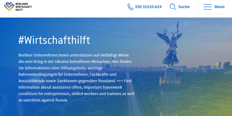 Screenshot der Internetseite