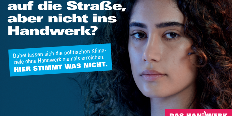 Kampagnenmotiv: Fürs Klima auf die Straße, aber nicht ins Hhandwerk?
