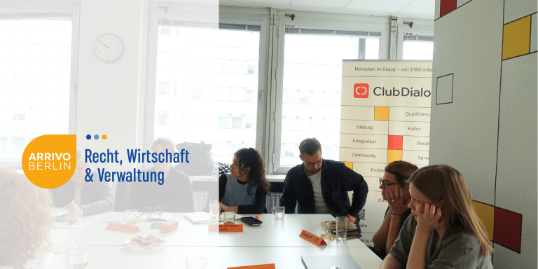 Besprechung im Büro von ARRIVO BERLIN Recht, Wirtschaft & Verwaltung bei CLUB DIALOG e. V.