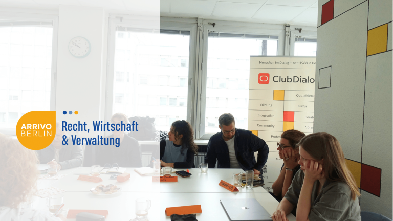 Besprechung im Büro von ARRIVO BERLIN Recht, Wirtschaft & Verwaltung bei CLUB DIALOG e. V.